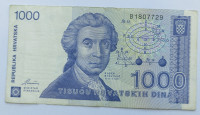 HRVAŠKA 1000 DINARA 1991
