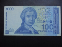 HRVAŠKA 1000 hrvaških dinara 1991 serija C