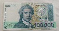 HRVAŠKA  100000 dinara 1993 UNC