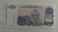 HRVAŠKA KNIN P-R22 100000 dinara 1993