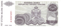 HRVAŠKA KNIN P-R26a  500000000 DINARA 1993 UNC