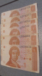 Bankovec Hrvatski dinar 1, 5, 25 - 1991