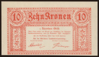 KOROŠKA  bankovca za 10 in 100 kron iz leta 1918 AU / UNC