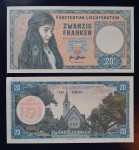 LIHTENŠTAJN 20 FRANKOV 2020 UNC