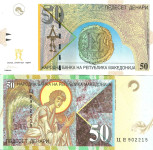 Makedonija, 50 denari / 50 denarjev 2001, UNC - papirnati