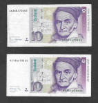 NEMČIJA 10 MARK , letnika 1989 in 1991 , Gauss