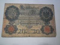 Nemčija Bankovec 20 Reichmark 1909