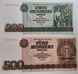 NEMČIJA DDR , 200 in 500 mark 1985 UNC