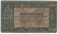 NIZOZEMSKA 2,5 GULDEN SILVER VOUCHER 1922 , F/VF , redkeje
