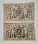 Prodam bankovca 1000 nemških mark 1910