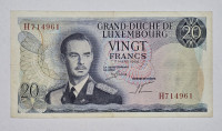 Prodam bankovec 20 frankov  Luksemburg 1966