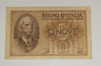 Prodam bankovec 5 lir Italija 1940