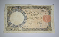 Prodam bankovec 50 lir Italija 1943