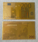 SPOMINSKI POZLAČEN BANKOVEC ZA 200 EVROV