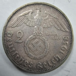 TRETJI RAJH - srebrnik 2 rajhmarki 1938D
