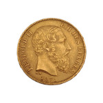(11093) Zlatnik 20 francs Leopold II. 21K 900/1000; masa=6.45g