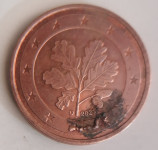 2 euro cent Nemčija D 2021 z napako