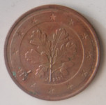 2 euro cent Nemčija J 2020 z napako