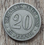 20 pfennig 1887 J
