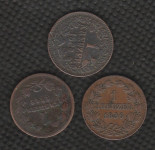 3 x 1 KRAJCAR BADEN 1848, 1856, 1866