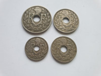 4 x francoski kovanci  5 c(2 različna), 10 c in 25 centimes (1920-1935