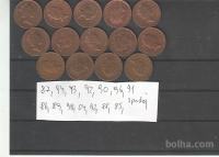 ANGLIJA - 14 različnih letnic, 1 peni - (msmk)