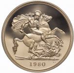Zlatnik Sovereign 5 funtov 1980 kovno  angleški PROOF zlatnik (otaku)
