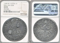 AUSTRIA 2( dvojni)  Taler (1680-86) leopold I NGC