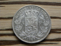 Belgija 5 frankov 1868