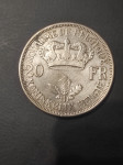 Belgija srebrnik 20 frankov