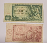 ČEŠKOSLOVAŠKA 100 KORUN 1961 in 50 KORUN 1964