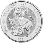 Dva srebrnika 2 oz serije Tudor Beasts  Lion and Yale v škatli
