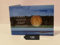 Estonija 2 euro 2018 (100 years of Republic of Estonia) BU v kartici