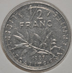 Francija 1/2 Franc 1987 [001898]