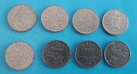 FRANCIJA 1/2 Franc  8 različnih kovancev