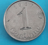 FRANCIJA 1 centime 1967