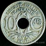 LaZooRo: Francija 10 Centimes 1917 VF b