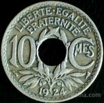 LaZooRo: Francija 10 Centimes 1924 VF/XF a - Poissy