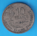 FRANCIJA 10 francs 1957