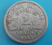 FRANCIJA 2 francs 1943