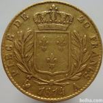 LaZooRo: Francija 20 Francs 1814 VF - Zlato (UKRADEN)