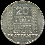 LaZooRo: Francija 20 Francs 1934 XF/UNC a - Srebro