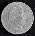 Francija 5 frankov 1838 A srebro .900 Louis-Philippe I