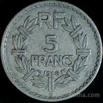 LaZooRo: Francija 5 Francs 1946 B VF