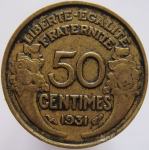 LaZooRo: Francija 50 Centimes 1931 VF/XF