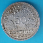 FRANCIJA 50 centimes 1942