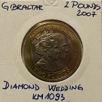Gibraltar 2 Pounds 2007-Diamond Wedding