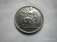 ITALIJA 1 lira 1928 XF/AU - redkeje