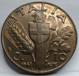 Italija 10 Centesimi 1941 XIX UNC Odličen Fašisti Okupacija #P19