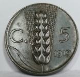 ITALIJA 5 centesimi 1919 AU Redkejši #C88